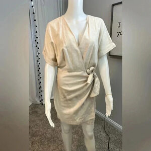 Sirena Miramar short sleeve linen blend wrap dress NWT size medium